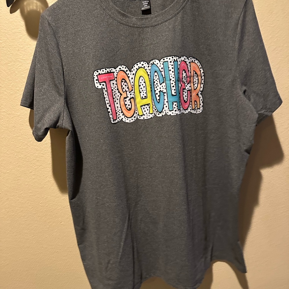 SHEIN Gray Teacher' Graphic Tee